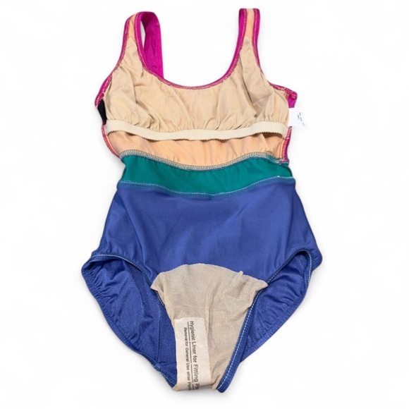 Lands End Vintage 90s Colorblock Swimsuit Small Size 6 - Picture 6 of 12